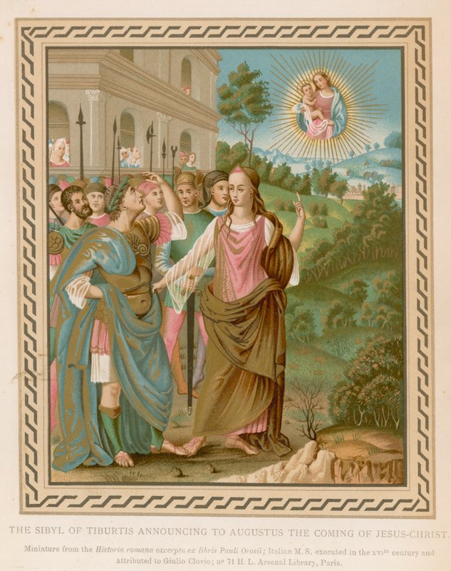 La Sibila de Tiburtis anunciando a Augusto la llegada de Jesucristo de French School