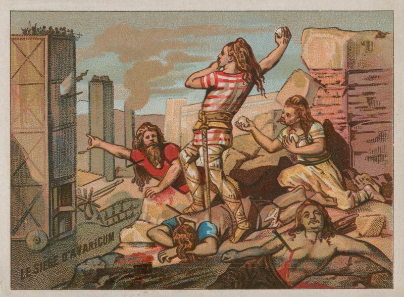 El asedio de Avaricum romano por los celtas de French School