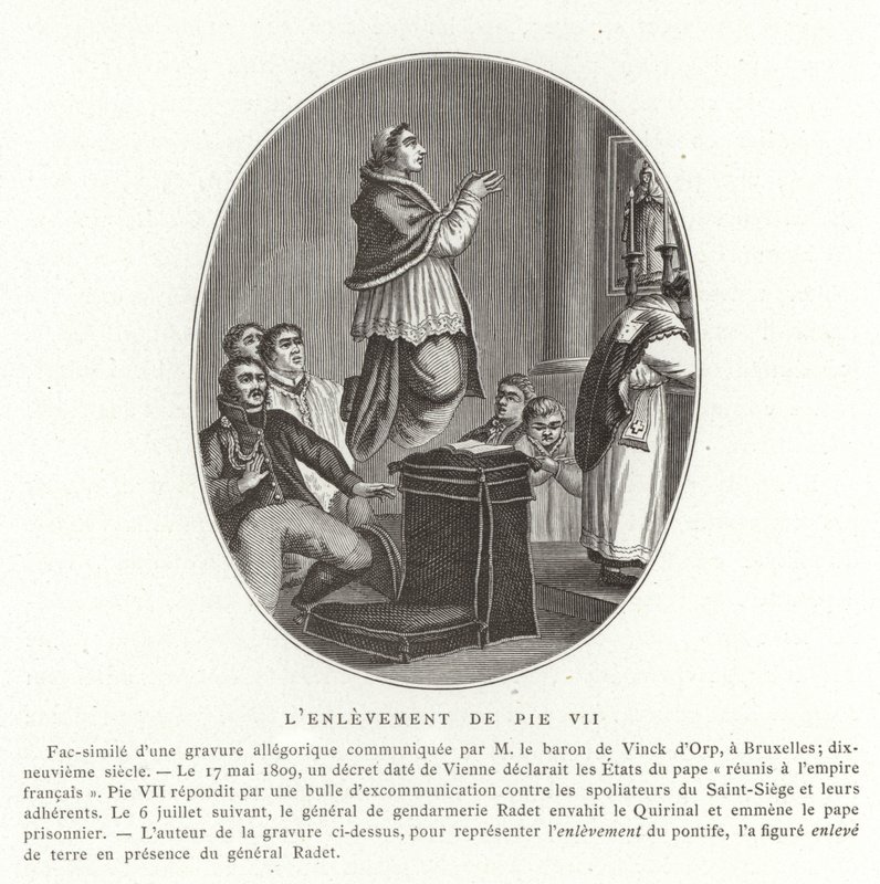 El secuestro del Papa Pío VII, Roma, 6 de julio de 1809 de French School