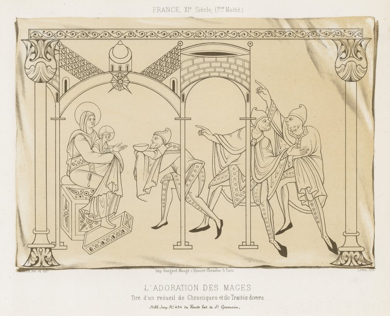 La adoración de los Magos de French School