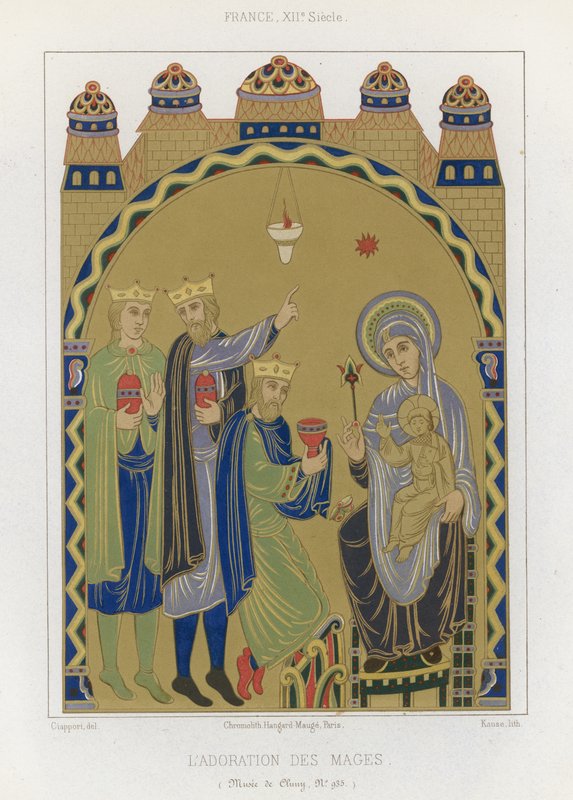 La adoración de los Magos de French School