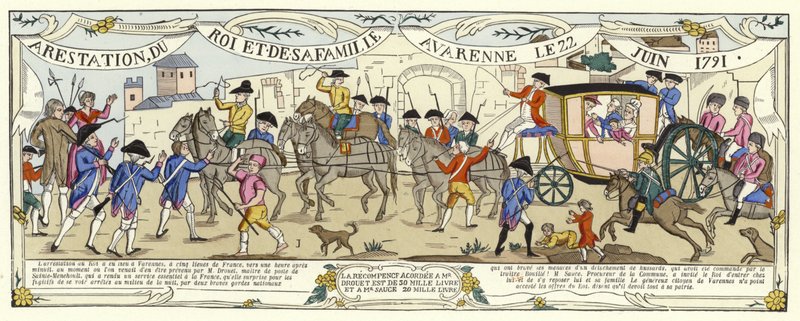 El arresto de Luis XVI de Francia y su familia, Varennes, 22 de junio de 1791 de French School