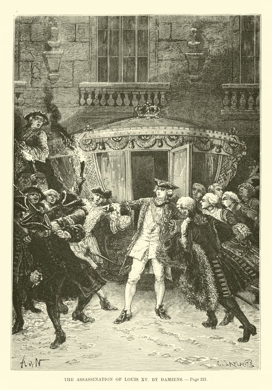 El asesinato de Luis XV por Damiens de French School