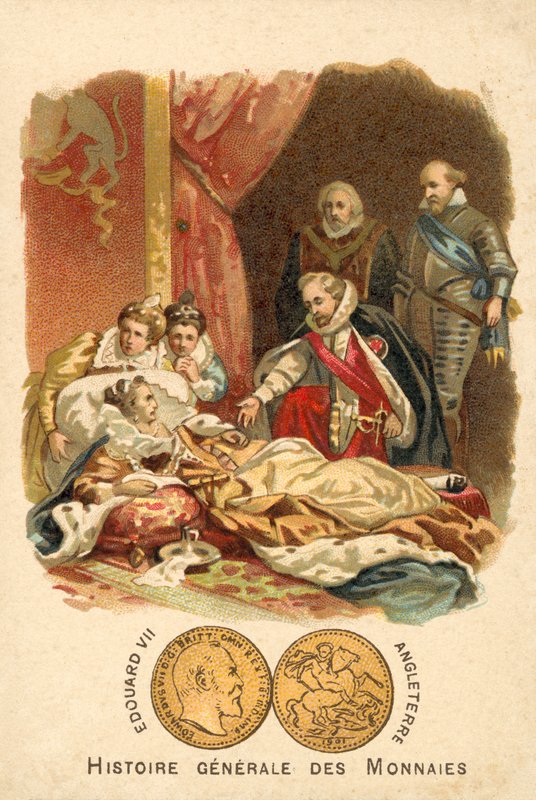 La muerte de Isabel I de Inglaterra, 1603 de French School