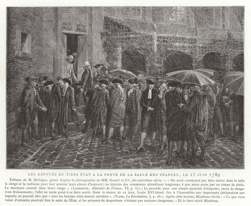 Los diputados del Tercer Estado en la puerta de la Sala de Sesiones, 23 de junio de 1789 de French School