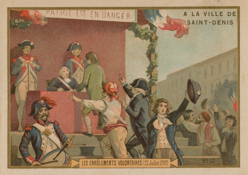 El enrolamiento de voluntarios en el ejército, Revolución Francesa, 22 de julio de 1792 de French School