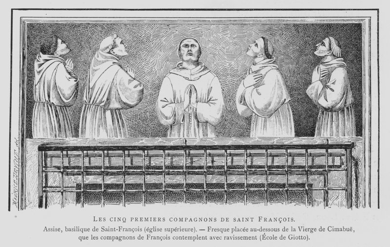 Los primeros cinco compañeros de San Francisco de Asís (litografía) de French School