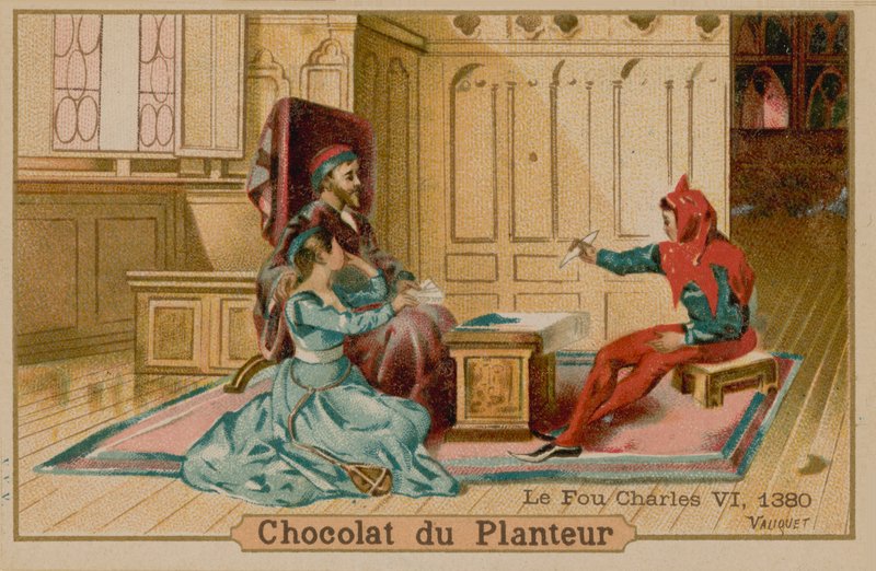 El bufón y Carlos VI, Rey de Francia (1368-1422) de French School