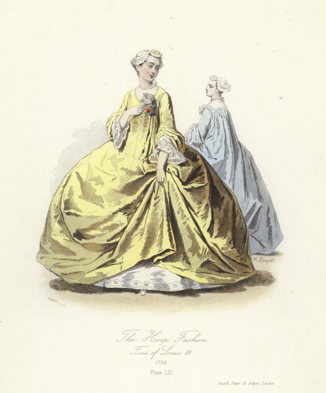 La moda del aro, época de Luis XV de Francia de French School