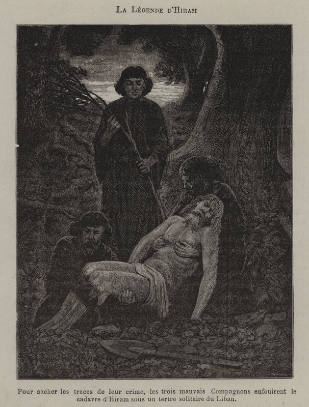 La leyenda de Hiram (grabado) de French School