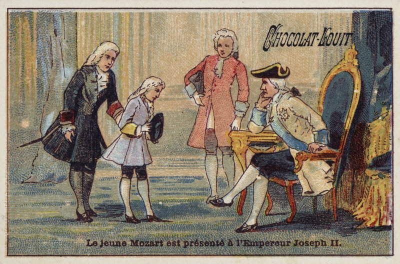 El joven Mozart es presentado al emperador José II de French School