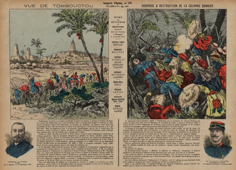 Tombuctú y la emboscada fatal de una columna de tropas francesas comandadas por el Teniente Coronel Eugene Bonnier de French School