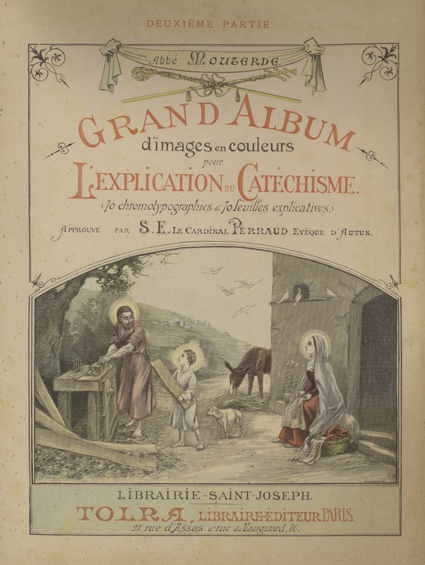 Página de título para la Parte 2 del Gran Álbum de Imágenes en Colores para la Explicación del Catecismo de French School