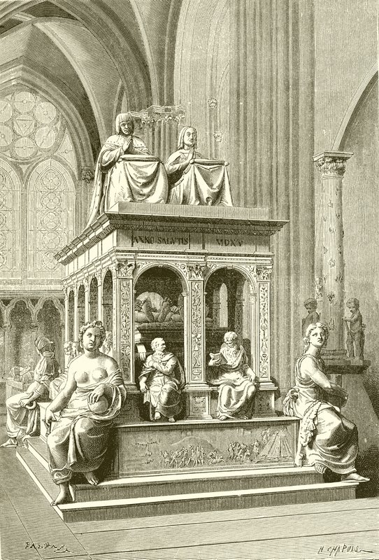 Tumba de Luis XII y Ana de Bretaña en Saint Denis de French School