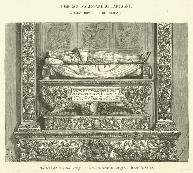 Tumba de Alessandro Tartagni, en San Domingo de Bolonia de French School