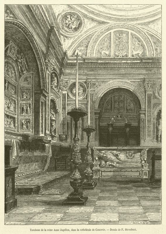 Tumba de la reina Ana Jagellón, en la catedral de Cracovia de French School