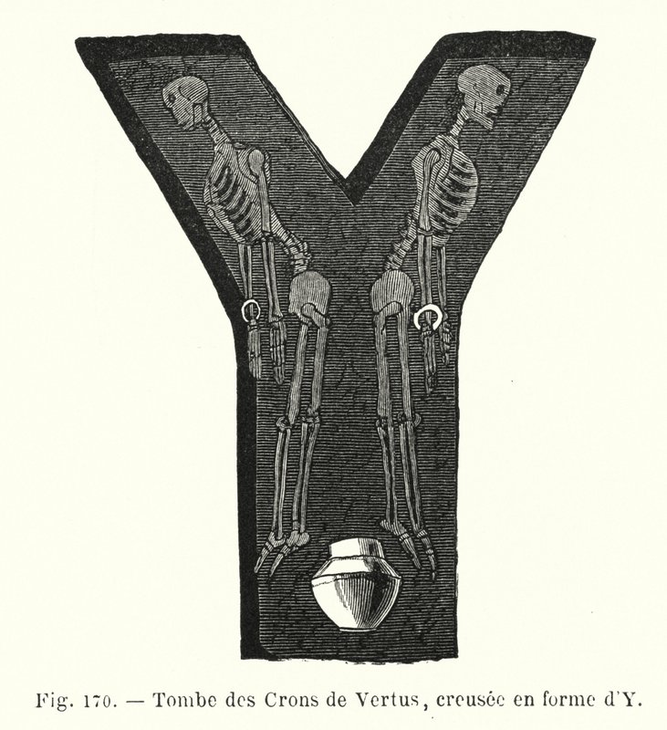Tumbas de los Crons de Vertus, Excavada en Forma de Y de French School