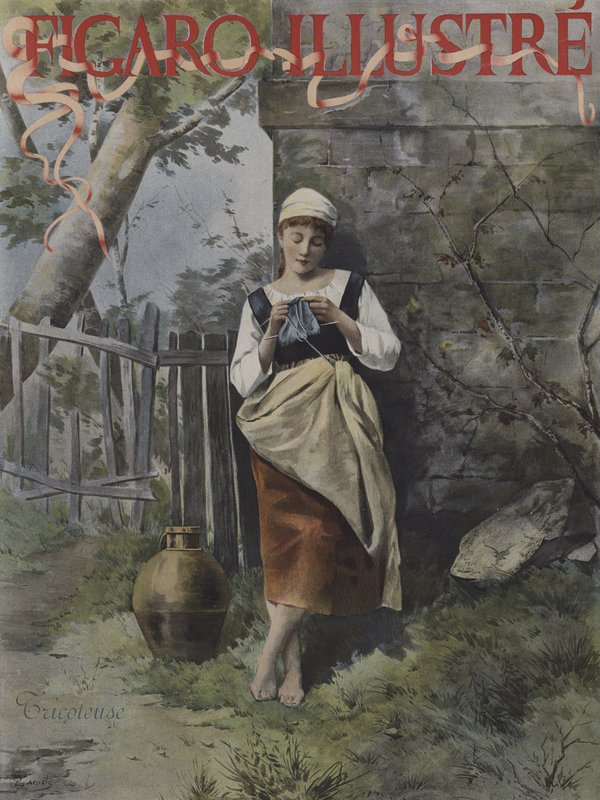 Tricoteuse (Tejedora). Portada de Le Figaro Illustré, septiembre 1896 de French School