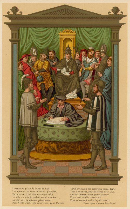 Dos Caballeros Discutiendo sobre la Inmaculada Concepción de French School