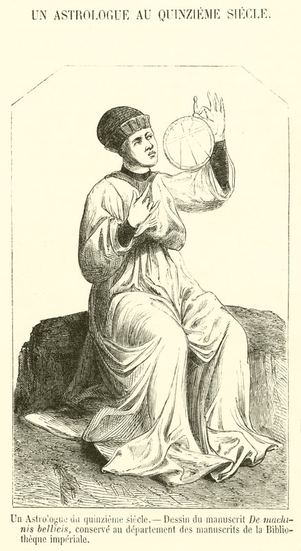 Un astrólogo del siglo XV (grabado) de French School