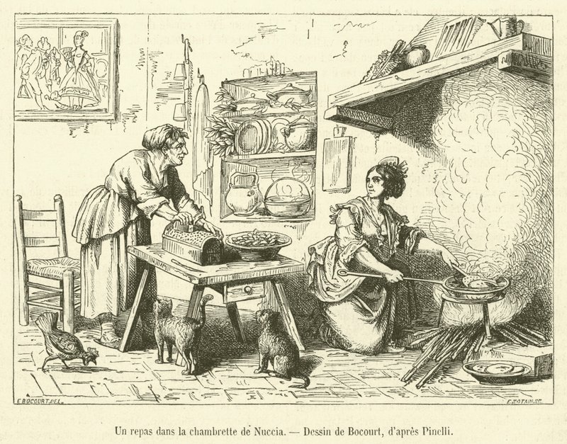 Una comida en la habitación de Nuccia de French School