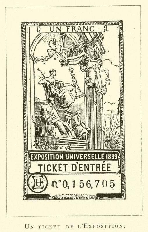 Un ticket de la Exposición (grabado) de French School