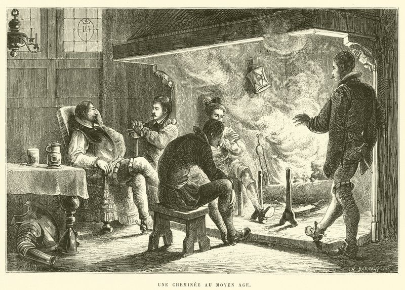 Una chimenea en la Edad Media de French School