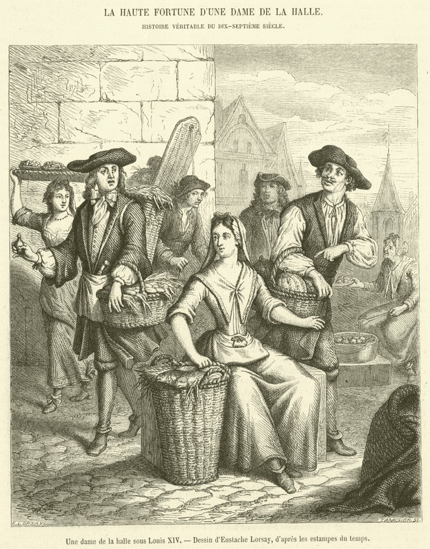 Una dama del mercado bajo Luis XIV de French School