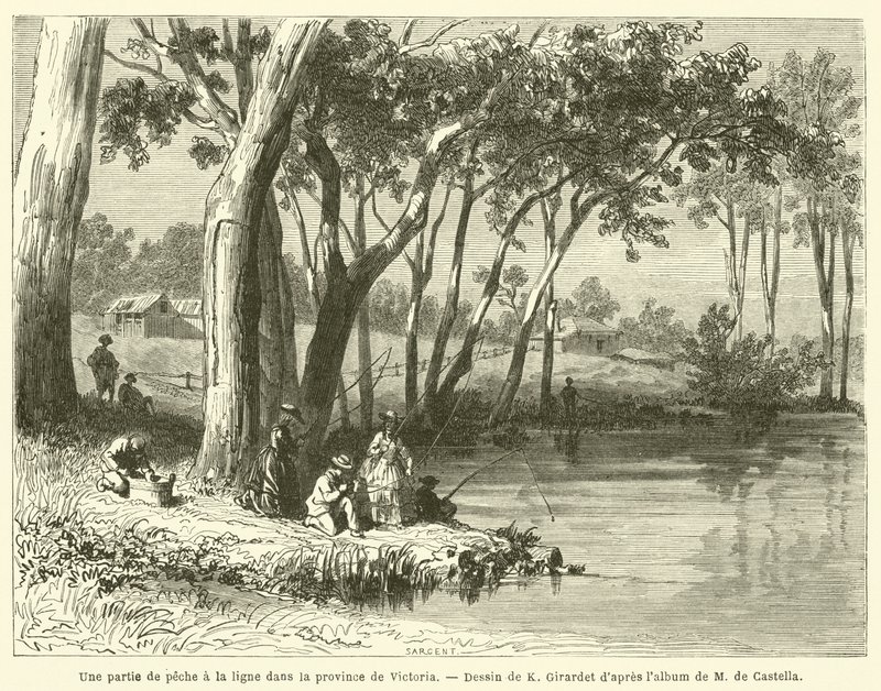 Una partida de pesca con caña en la provincia de Victoria de French School
