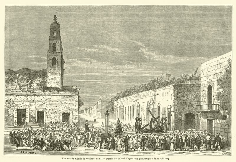 Una calle de Mérida el Viernes Santo de French School