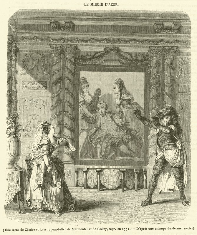 Una escena de Zemire y Azor, ópera-ballet de Marmontel y Gretry, repr en 1771 de French School
