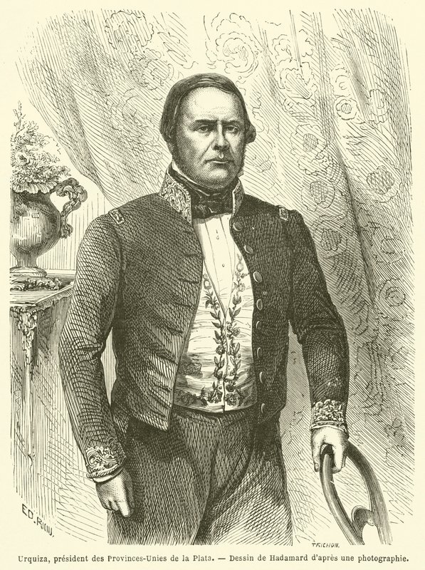 Urquiza, presidente de las Provincias Unidas del Plata (grabado) de French School
