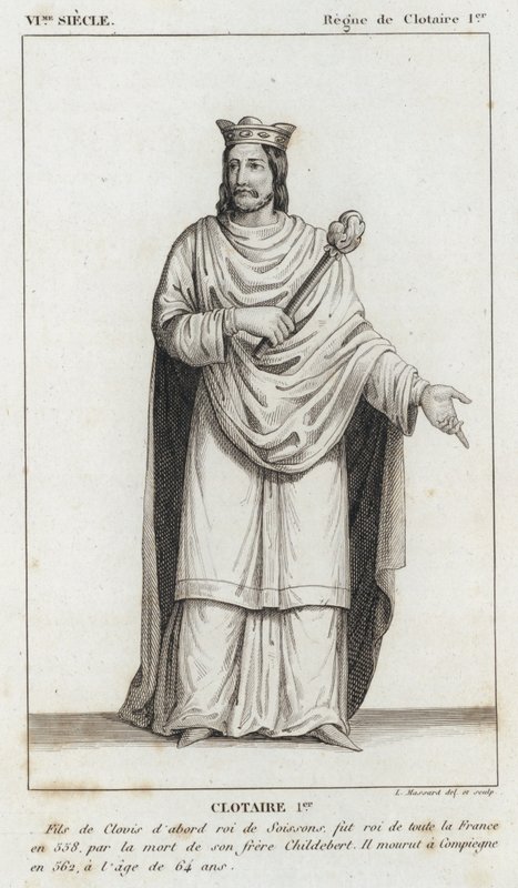 VI Siglo, Reinado de Clotario I, Clotario I (grabado) de French School
