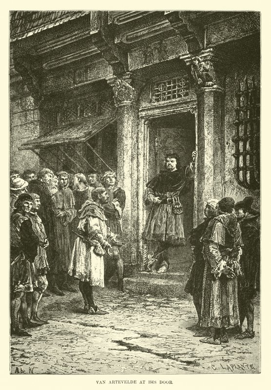 Van Artevelde en su puerta de French School