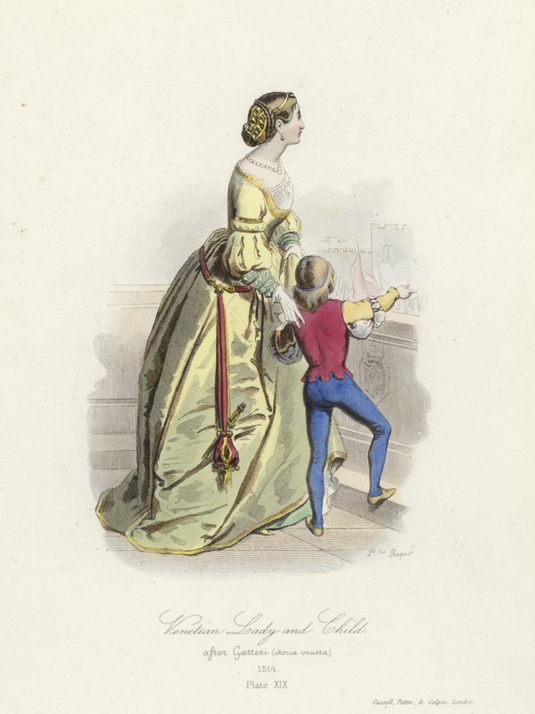 Dama veneciana y niño de French School