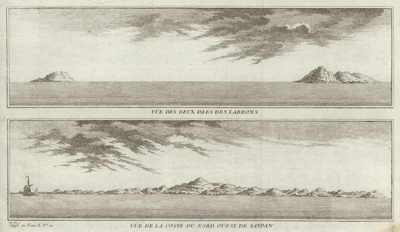 Vistas de las Islas Marianas y la costa noroeste de Saipán de French School