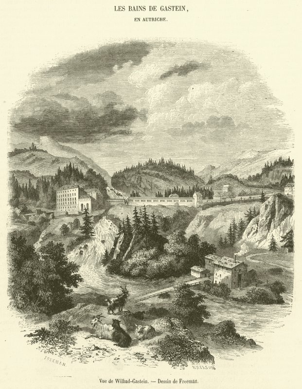 Vista de Wilbad-Gastein de French School