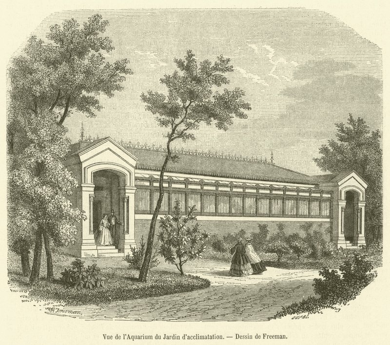Vista del Acuario del Jardín de Aclimatación de French School