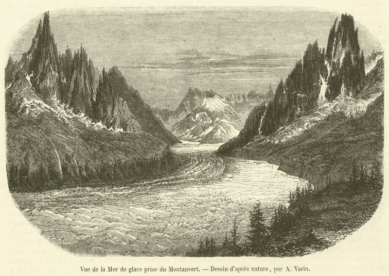 Vista del Mar de Hielo tomada desde Montanvert de French School