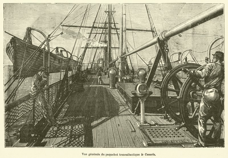 Vista general del transatlántico Canadá de French School