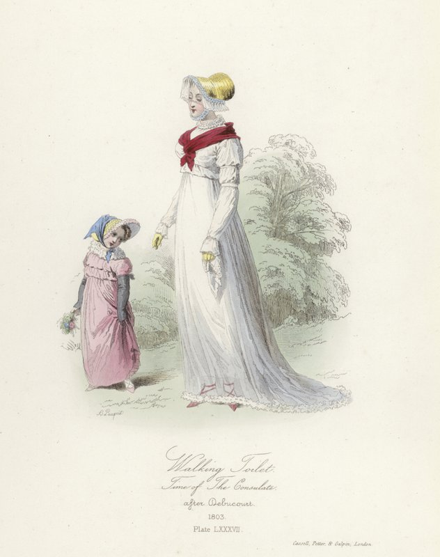 Vestimenta de paseo, época del Consulado Francés de French School