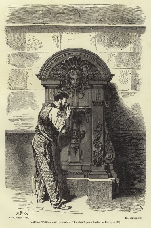 Fuente Wallace diseñada por Charles Auguste Lebourg, París, 1872 de French School