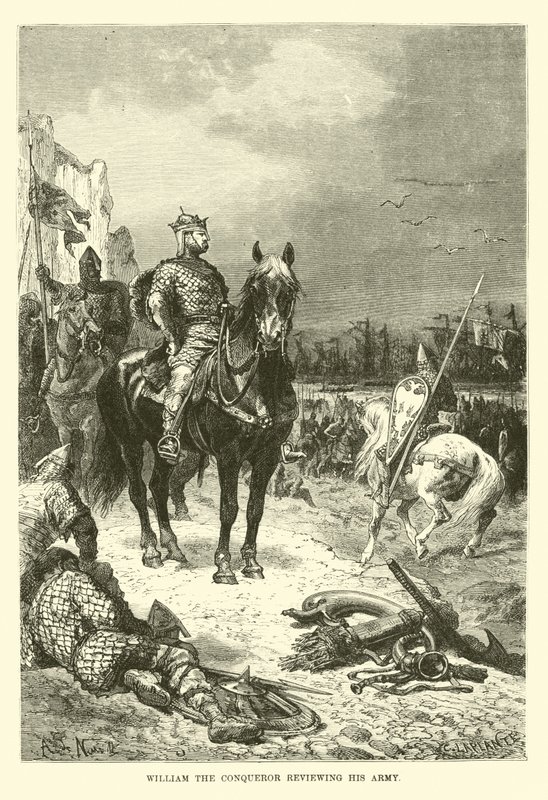 Guillermo el Conquistador revisando su ejército de French School