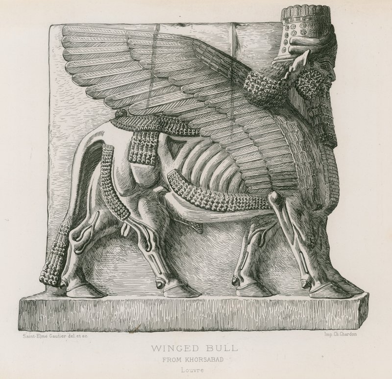 Toro alado, de Khorsabad, Louvre de French School