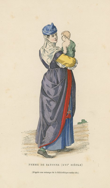 Mujer de Bayona, siglo XVI de French School