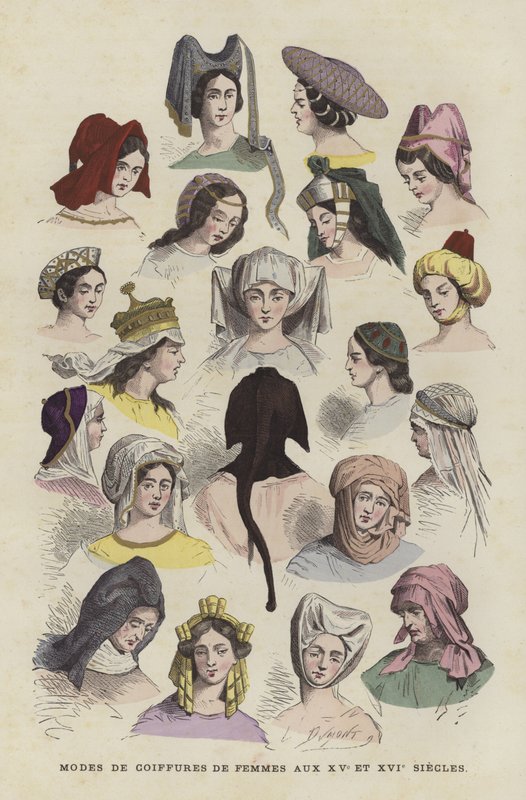 Tocados femeninos de los siglos XV y XVI de French School