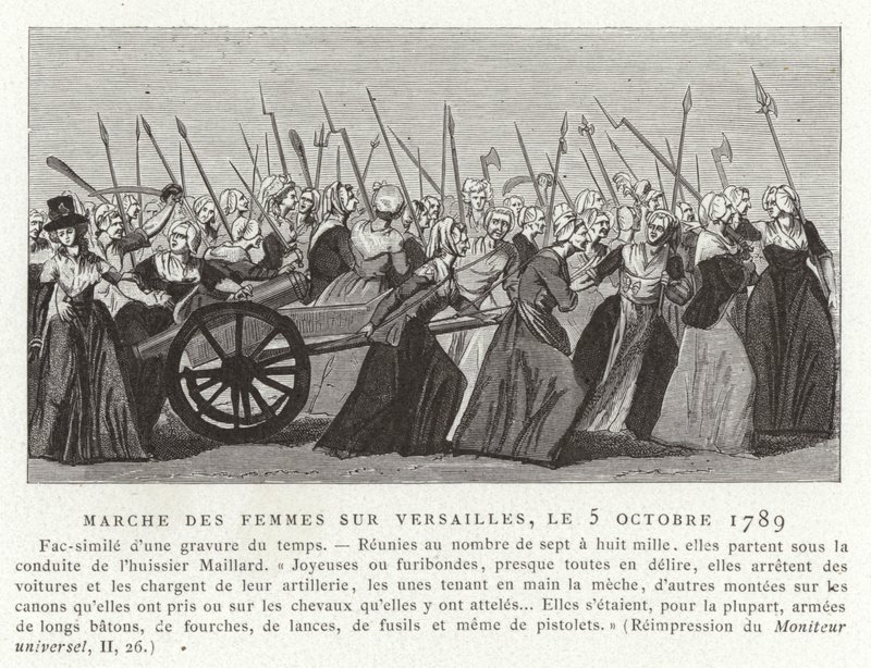 Marcha de las mujeres sobre Versalles, Revolución Francesa, 5 de octubre de 1789 de French School