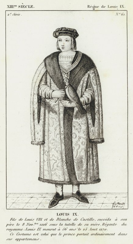 Siglo XIII, Reinado de Luis IX, Luis IX (grabado) de French School