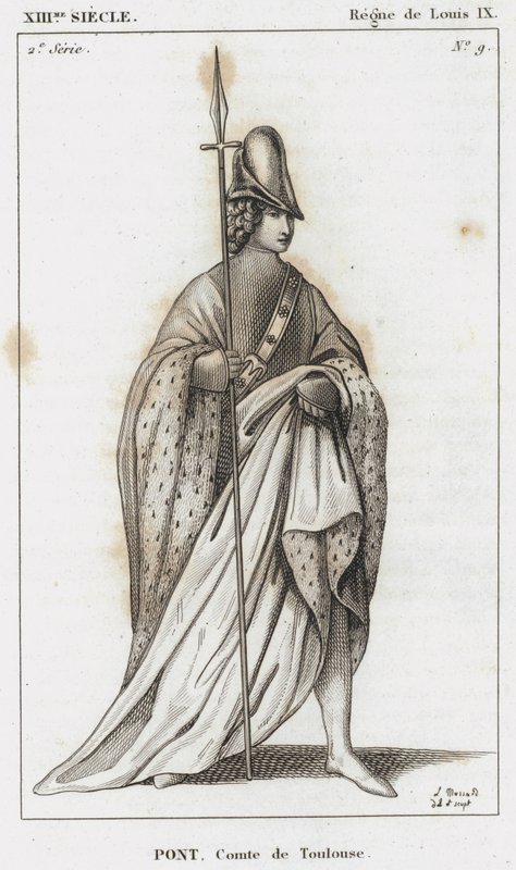 XIII Siglo, Reinado de Luis IX, Pont, Conde de Toulouse (grabado) de French School