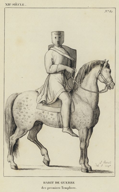 Siglo XII, Traje de Guerra, de los primeros Templarios de French School